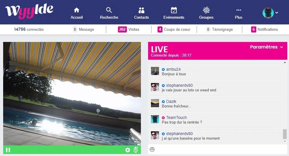 Le tchat wyylde live cam